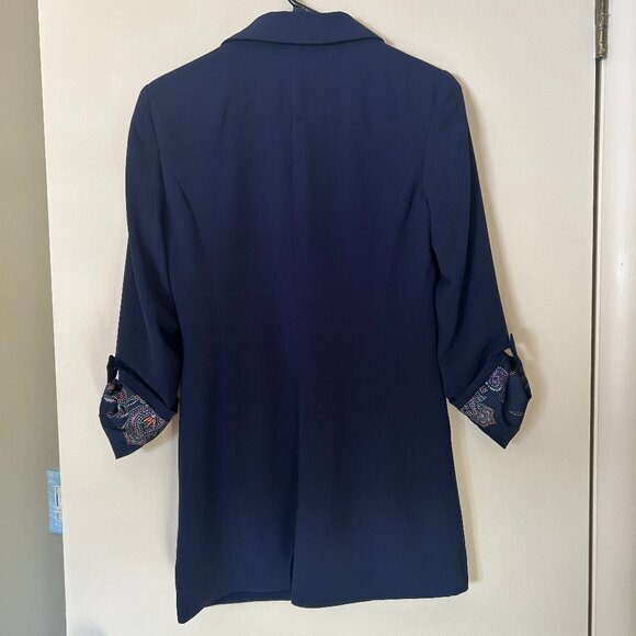 NEW (NWOT) Candie's dark blue blazer w/ paisley lining sz S - Picture 6 of 9